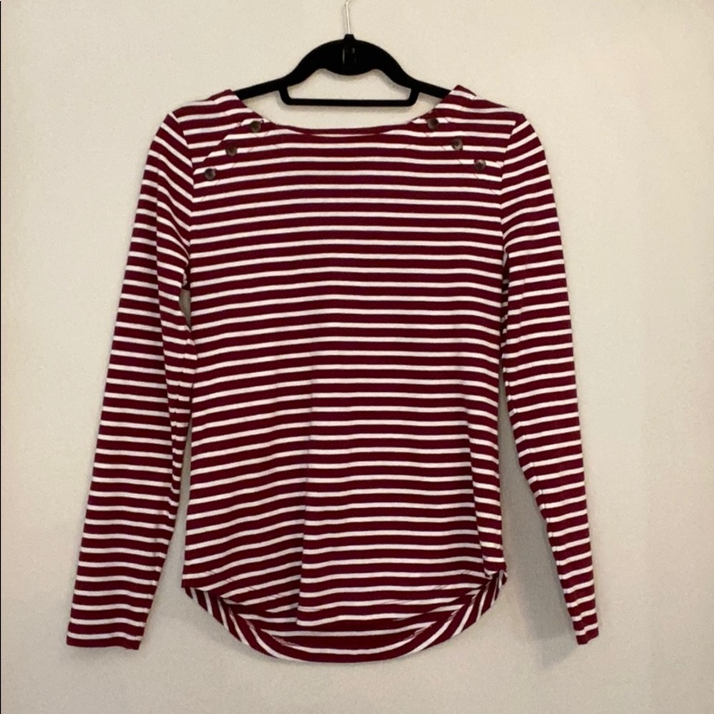 Loft Striped Sailor Long Sleeve Shirttail Tee